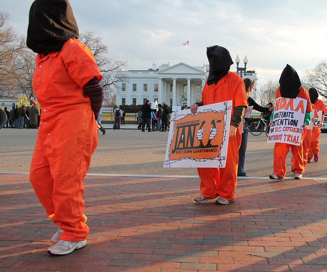 Witness Against Torture activists held a silent march in front of the White House earlier this year. (Flickr / Elvert Barnes)