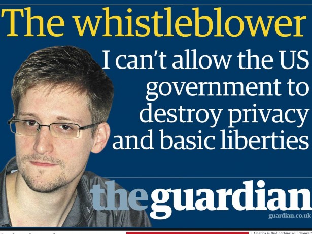 Edward Snowden featured in the Guardian.