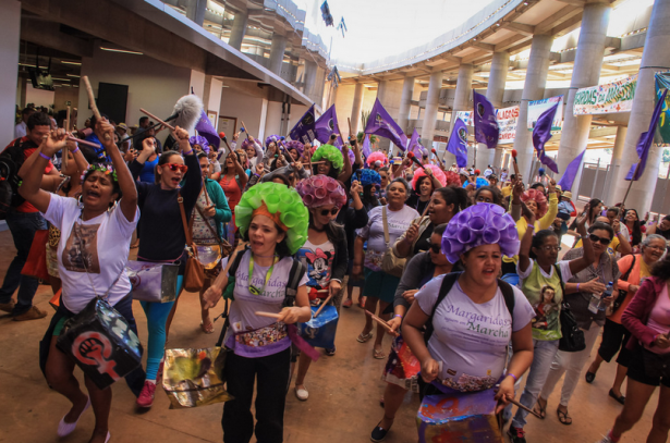 Mujeres en la V Marcha Anual de Margarida en Brasil el 13 de agosto (Mídia NINJA)