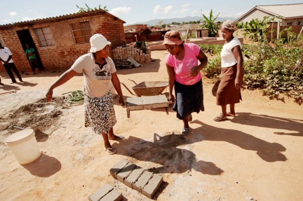 A women-run brick making factory in Ferro Village. (WNV / Caleb Chirano)