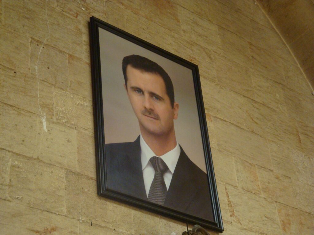 Wall poster of Syrian Alawite dictator Bashar al-Assad