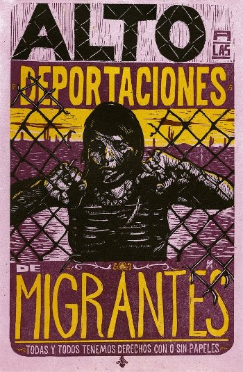 Poster: "Halt deportations of migrants." (Facebook/Puente Arizona)