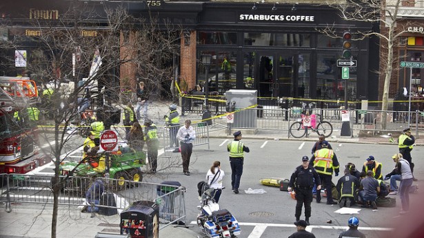 The aftermath of the bombing of the Boston marathon last month. (Flickr/Rebecca Hildreth)
