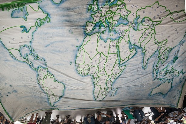 A map showing where each of the Global Power Shift participants were from. (Flickr / Jim Dougherty)