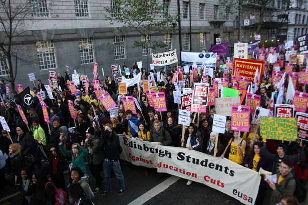 Edinburgh students protest in London (Wikimedia Commons/Michael James Shaw)