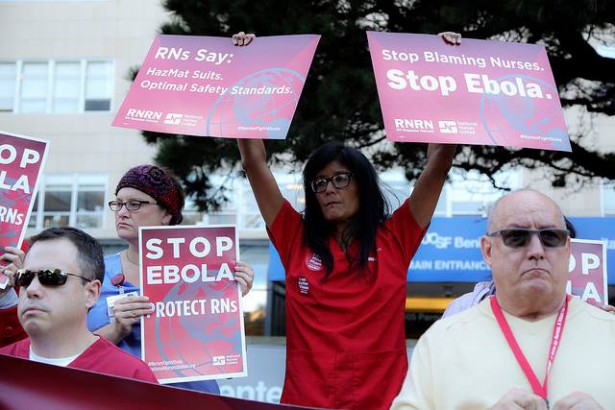 The California Nurses Association has been holding "speak-outs" across the state about about their lack of preparedness for Ebola. (Facebook / CNA)