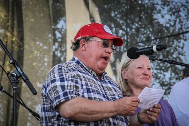 Art Tanderup and his wife speaking at Harvest the Hope in September 2014. (Flickr / Hear Nebraska / Chris Dinan)