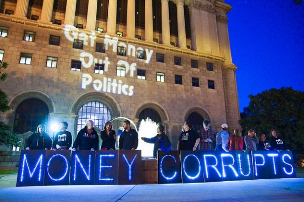 The Overpass Light Brigade outside the Milwaukee County Courthouse on July 9, 2014. (Flickr/Joe Brusky)