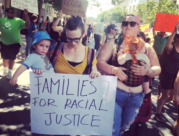 Parents marching in Charlotte on September 24. (WNV / Roan)