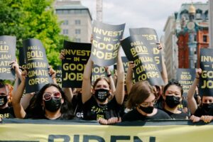 Sunrise Movement protesters demonstrating