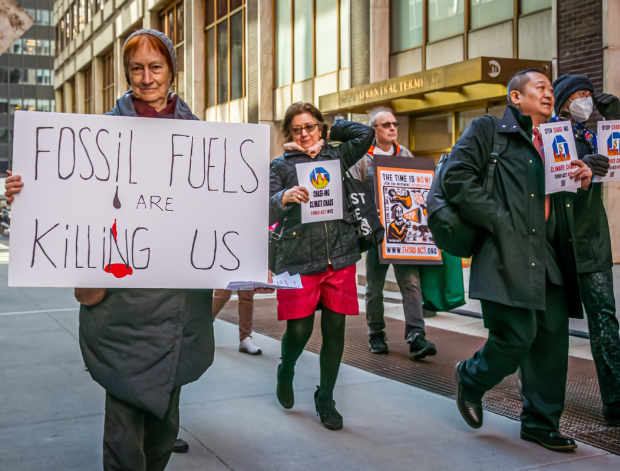 Third Act members protesting fossil fuels